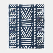 Blue African Denim Bogolan Design Blanket Fleecedecke (Vorderseite)