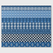 Blue African Pattern Mix Geschenkpapier (Flach)