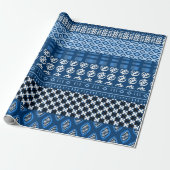 Blue African Pattern Mix Geschenkpapier (Ungerollt)