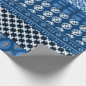 Blue African Pattern Mix Geschenkpapier (Ecke)