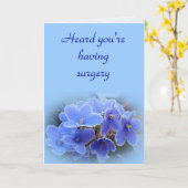 Blue African Violets Surgery get Well Karte (Gelbe Blume)