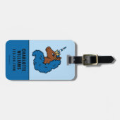 Blue Afro Unicorn Gepäckanhänger (Vorderseite horizontal)