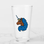 Blue Afro Unicorn Glas (Vorderseite)