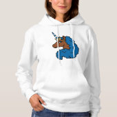 Blue Afro Unicorn Hoodie (Vorderseite)