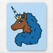 Blue Afro Unicorn Mousepad (Vorne)