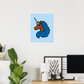 Blue Afro Unicorn Poster (Heimbüro)