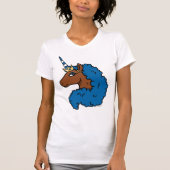 Blue Afro Unicorn T-Shirt (Vorderseite)