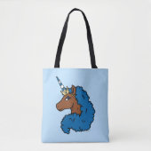 Blue Afro Unicorn Tasche (Vorderseite)