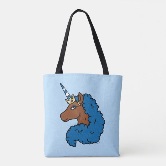 Blue Afro Unicorn Tasche (Rückseite)