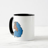 Blue Afro Unicorn Tasse (Vorderseite Links)
