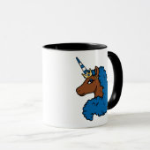 Blue Afro Unicorn Tasse (VorderseiteRechts)