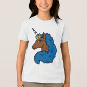 Blue Afro Unicorn Tri-Blend Shirt (Vorderseite)