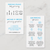 Blue Aftercare Instructions for Oar Piercings Visitenkarte (Vorne/Hinten)