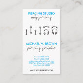 Blue Aftercare Instructions for Oar Piercings Visitenkarte (Vorderseite)