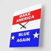 Blue Again Quadratische Wanduhr (Winkel)