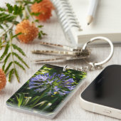 Blue Agapanthus Blume Schlüsselanhänger (Vorderseite rechts)