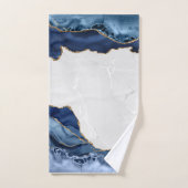 Blue Agate auf Marmor mit Gold Badhandtuch Set (Handtuch)