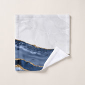 Blue Agate auf Marmor mit Gold Badhandtuch Set (Waschlappen)