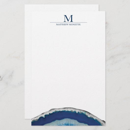 Blue Agate Briefpapier (Vorne/Hinten)