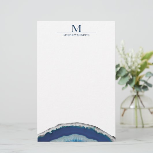 Blue Agate Briefpapier (Stehend Vorderseite)