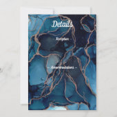 Blue Agate & Copper Wedding Details Card Einladung (Vorderseite)
