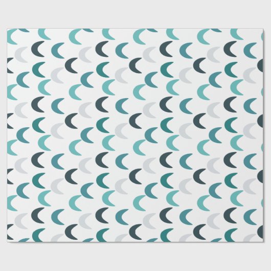 Blue Agate Crescents Geschenkpapier (Flach)