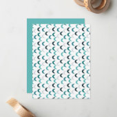 Blue Agate Crescents Mitteilungskarte (Vorderseite/Rückseite Beispiel)