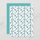 Blue Agate Crescents Mitteilungskarte (Vorne/Hinten)