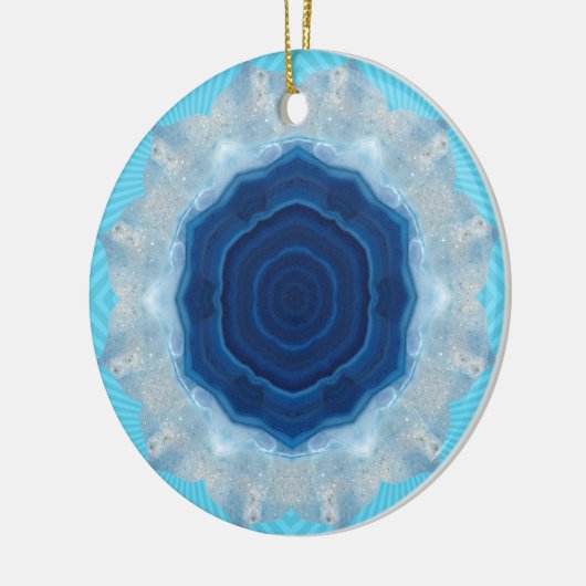 Blue Agate Crystal Design! Keramik Ornament (Links)