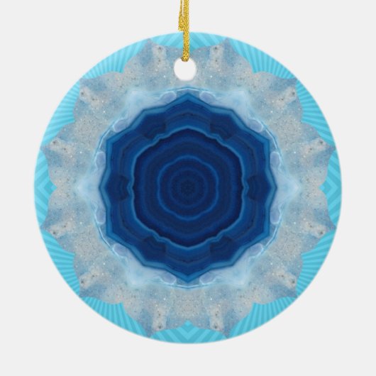 Blue Agate Crystal Design! Keramik Ornament (Hinten)