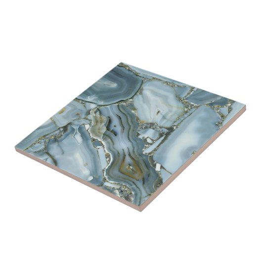 Blue Agate Elegance – Luxe Natural Stone Tile Fliese (Seite)