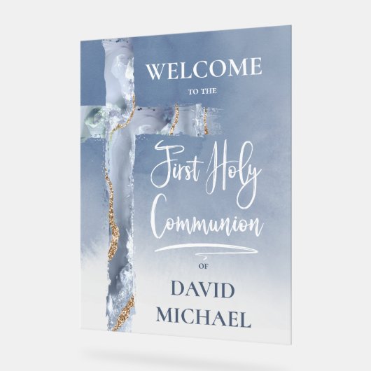 blue agate | First Communion welcome sign Acrylschild (Winkel)