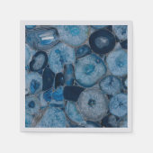 Blue Agate Gemstone Cocktail Napkins Serviette (Vorderseite)