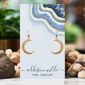 Blue Agate Geode Chic Earring Display Card Visitenkarte