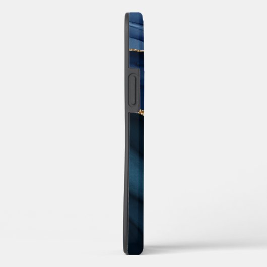 Blue Agate Geode Gold Monogram Case-Mate iPho iPhone Hülle (Rückseite / Rechts)