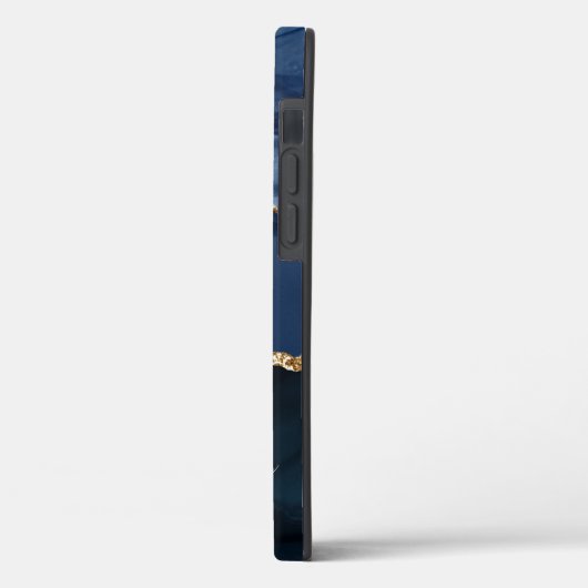 Blue Agate Geode Gold Monogram Case-Mate iPho iPhone Hülle (Rückseite / Links)