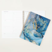 Blue Agate Geode Greenery Monogram Name 2023 Planer (Anzeige)