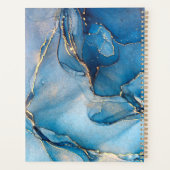 Blue Agate Geode Greenery Monogram Name 2023 Planer (Rückseite)