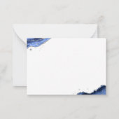 Blue Agate Geode Metallic Glitzer Script Monogram Mitteilungskarte (Rückseite)