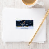 Blue Agate Geode Monogram Candle Soap Label Adressaufkleber (Insitu)