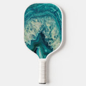 Blue Agate Geode Monogram & Name Personalisiert Pickleball Schläger (Rückseite)