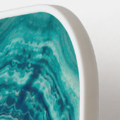 Blue Agate Geode Monogram & Name Personalisiert Pickleball Schläger (Linke Seite)