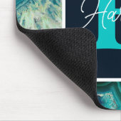 Blue Agate Geode Monogram Simple Modern Mousepad (Ecke)