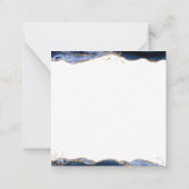 Blue Agate Geode Script Monogram Gold Glitzer Mitteilungskarte (Rückseite)