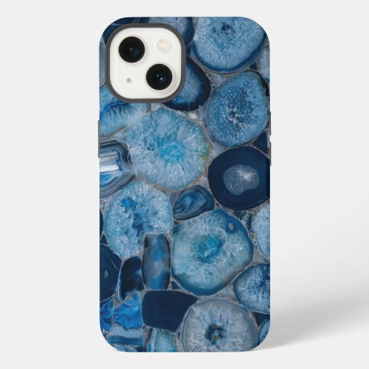 Blue Agate Geode Slices iPhone Hülle (Rückseite)
