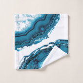 Blue Agate Glitzer Glam #1 Badhandtuch Set (Waschlappen)