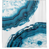 Blue Agate Glitzer Glam #1 Duschvorhang (Vorderseite)