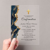 Blue Agate Gold-Bestätigung Acryleinladungen (Insitu (Handheld))