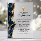 Blue Agate Gold-Bestätigung Acryleinladungen