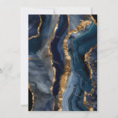 Blue Agate Gold First Holy Communion Boy's Einladung (Rückseite)